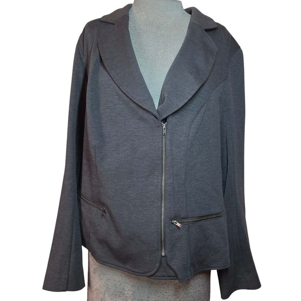 Lane Bryant Gray Zip Blazer Jacket Size 18